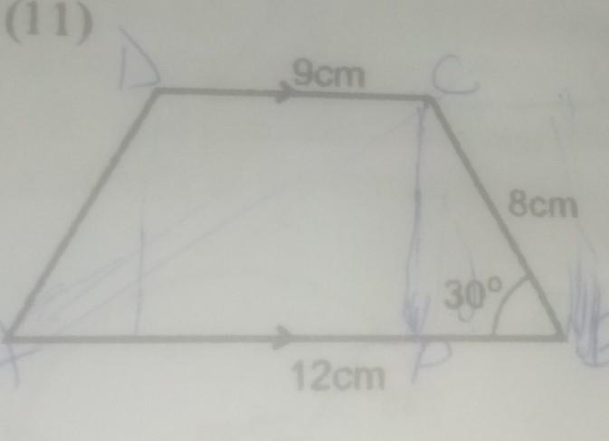 find the area of the trapezium. ignore everything in blue pen focus on that in black-example-1