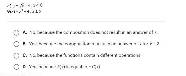 (Algebra 2) Using composition of functions, determine if the two functions are inverses-example-1