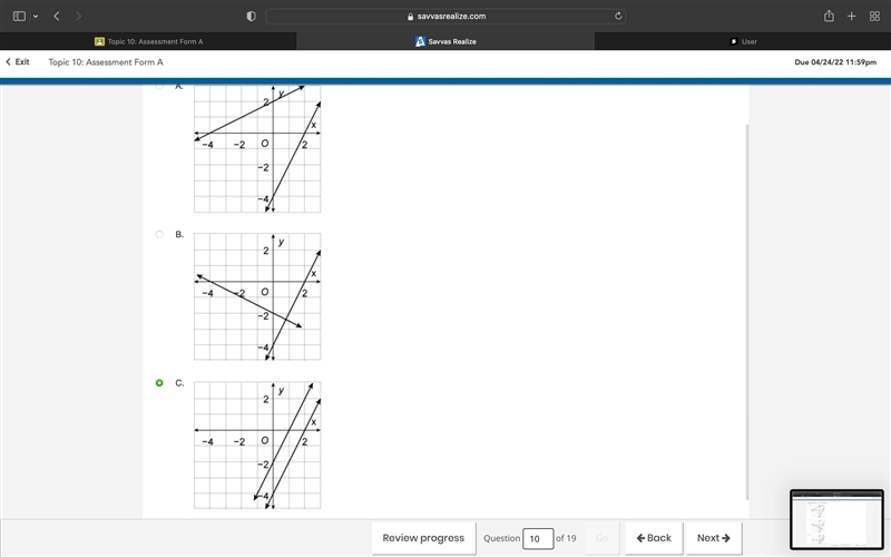 Which graph shows f(x) = 1/2 x + 2 and its inverse?-example-1