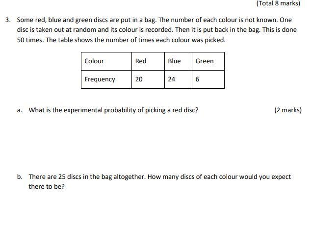 How many disks are in the bag of each colour? Can anyone explain how i should do B-example-1