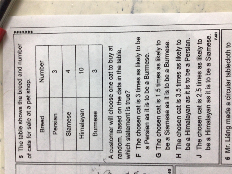 A customer will choose one card to buy a random. Based on the data in the table, which-example-1