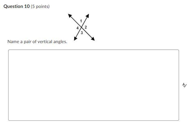 Name a pair of vertical angles.-example-1