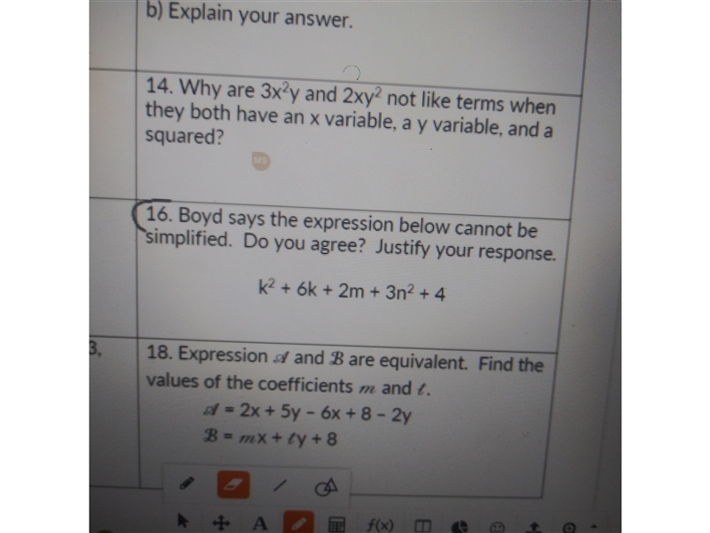 squared? 16. Boyd says the expression below cannot be simplified. Do you agree? Justify-example-1