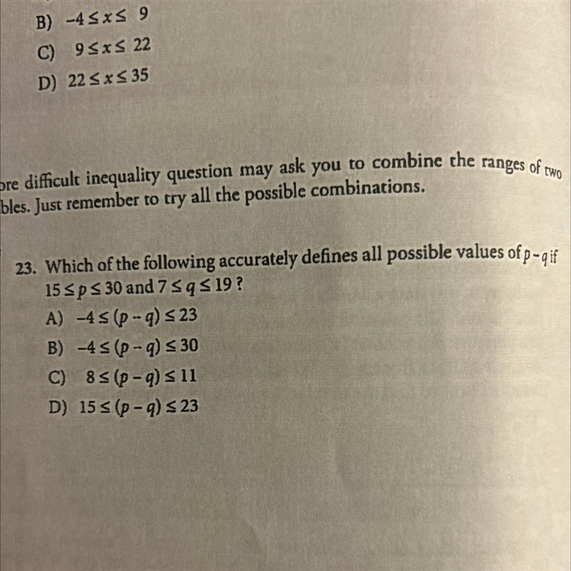 Which of the following accurately defines all possible values?-example-1