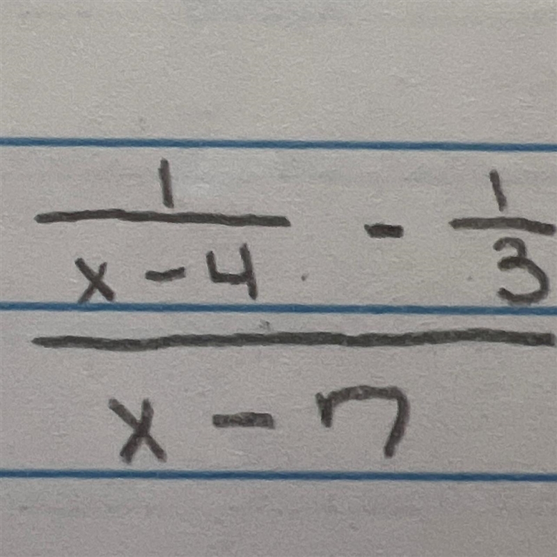 ((1/x-4)-(1/3))/(x-7) find the limit as x approaches 7-example-1