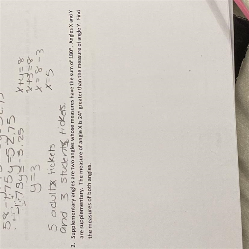 2. Supplementary angles are two angles whose measures have the sum of 180º. Angles-example-1