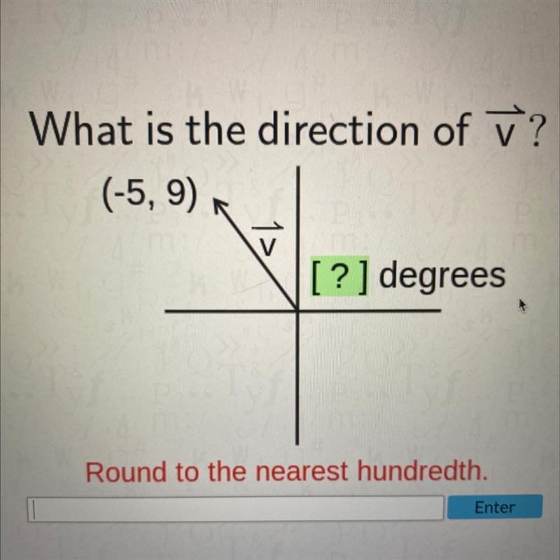 What is the direction of v? find in degrees Round to the nearest hundredth-example-1