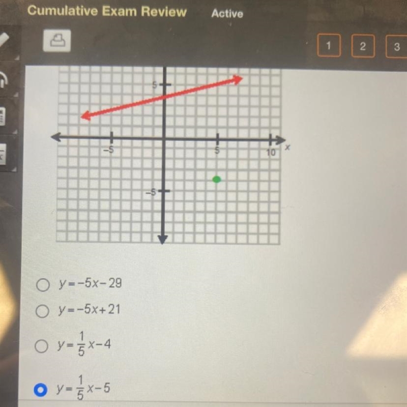 What is the equation of the line that is parallel to y=x+4 and that passes through-example-1