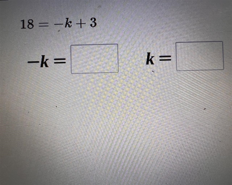 I need help with this equation. Please solve for k-example-1