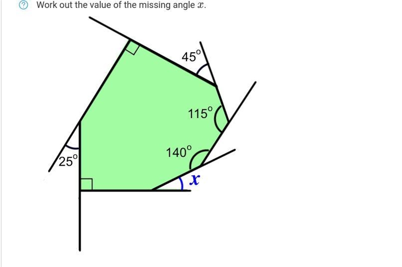 Work out the value of the missing angle x.-example-1