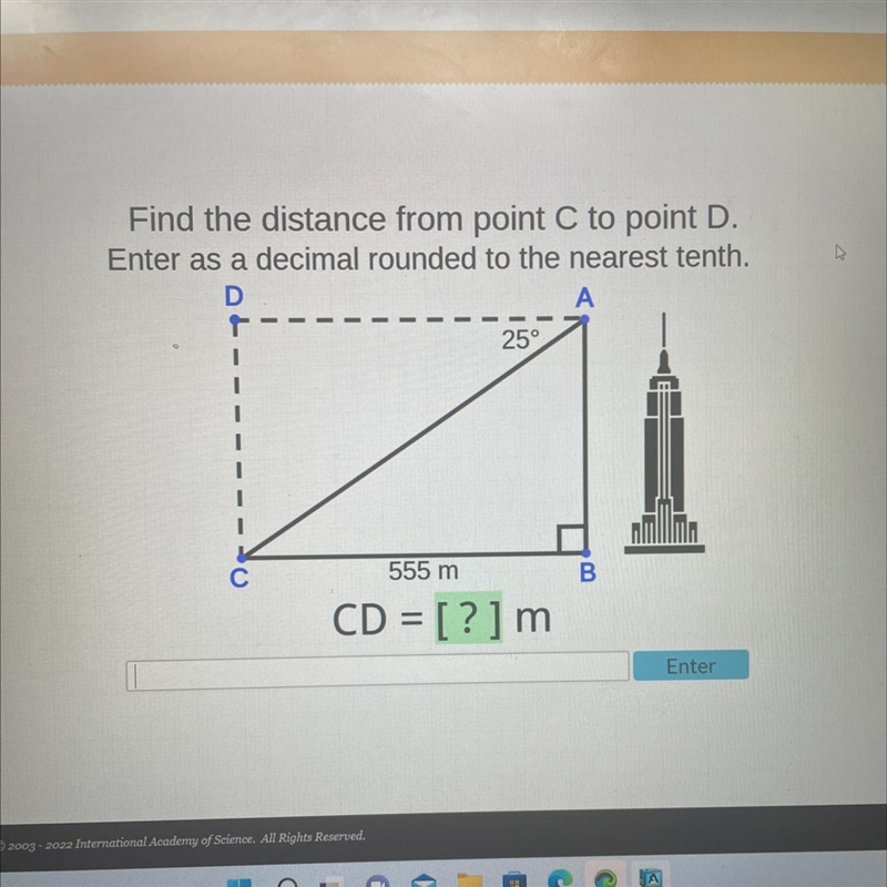 Find the distance from point C to point D. Enter as a decimal rounded to the nearest-example-1