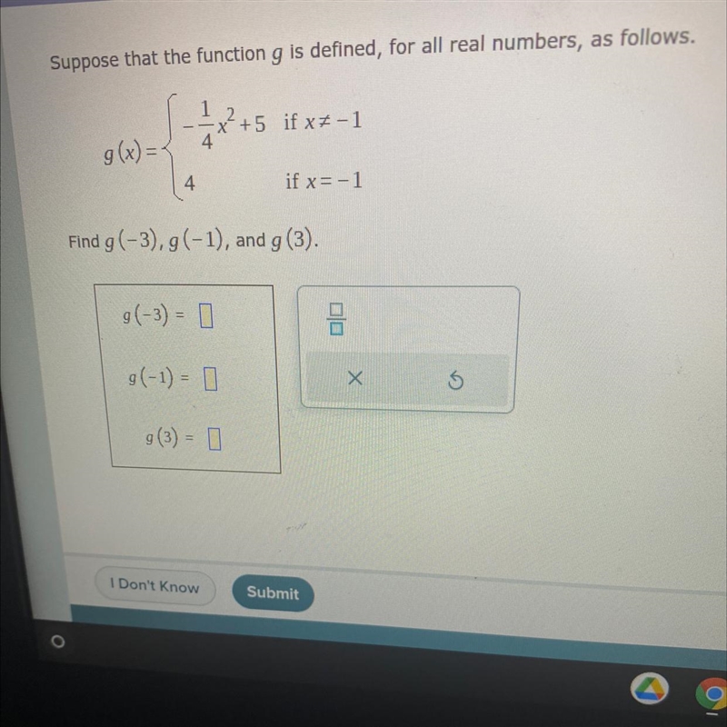 Helppp find g(-3), g(-1), and g(3)-example-1