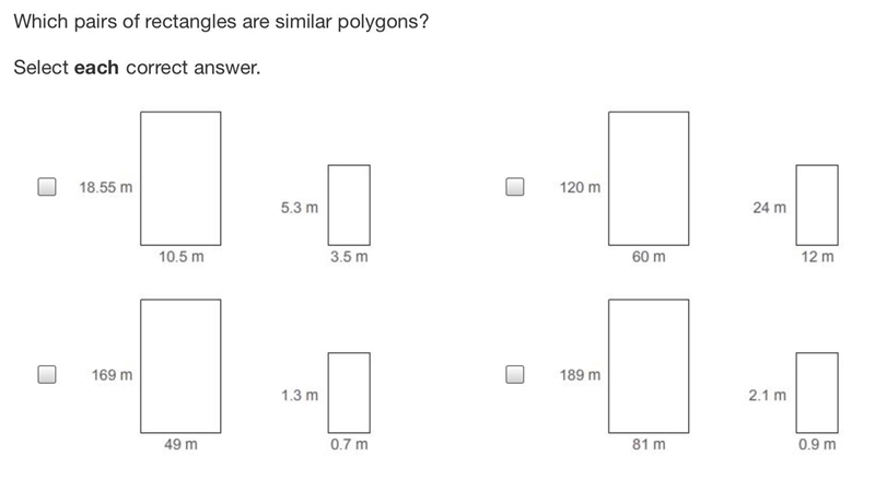 Which rectangles are similar polygons-example-1