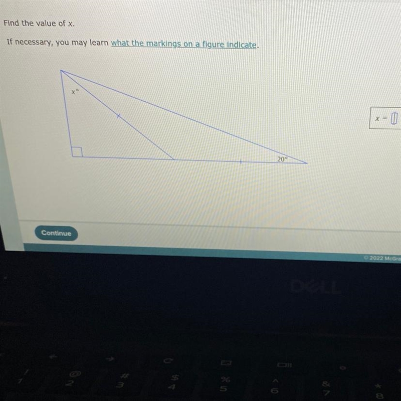 Find the value of x. If necessary, you may learn what the markings on a figure indicate-example-1