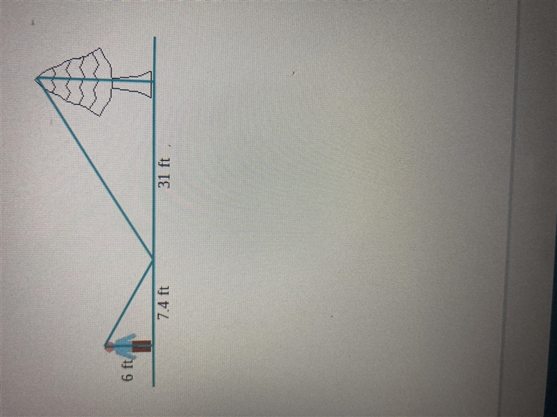 Deandre wants to measure the height of a tree. He sights the top of the tree, using-example-1