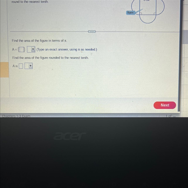 Find the area of the figure. Express the answer in terms of x and then round to the-example-1