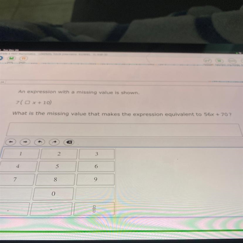 7( ? X + 10) what is the missing value that make a the expression equivalent to 56x-example-1