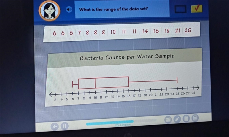 What is the range of the data set? ​-example-1