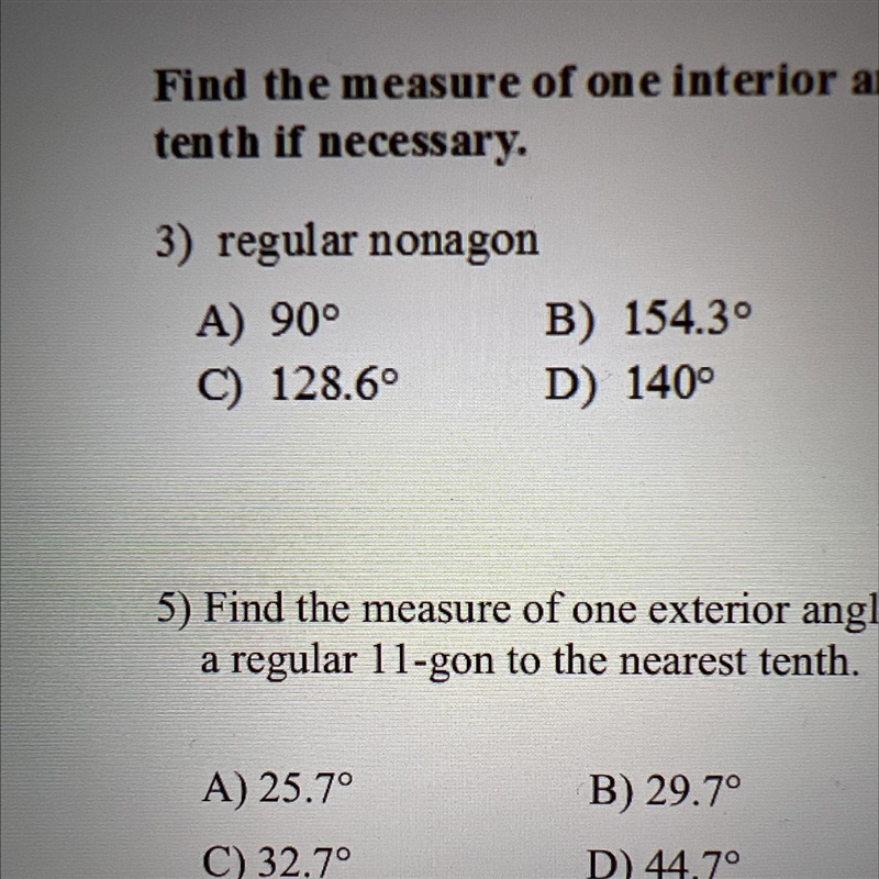 Find the measure of one interior angle in each regular polygon. round your answer-example-1