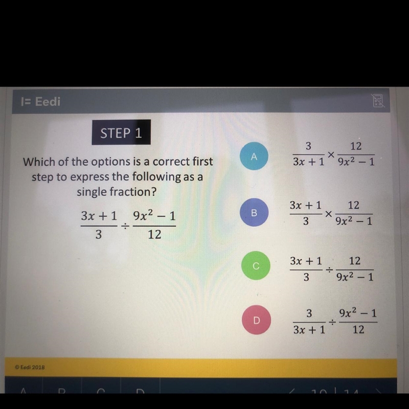 Algebraic fractions which option is correct-example-1