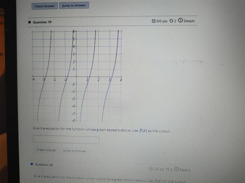 This is a tangent graph that I need to figure out what the equation is-example-1