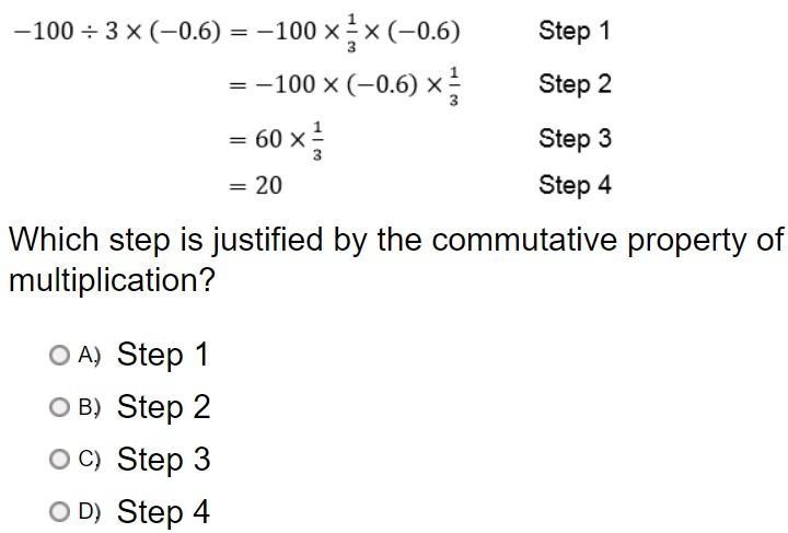 The steps to simplify the expression -100 ÷ 3 x (-0.6) are shown.-example-1