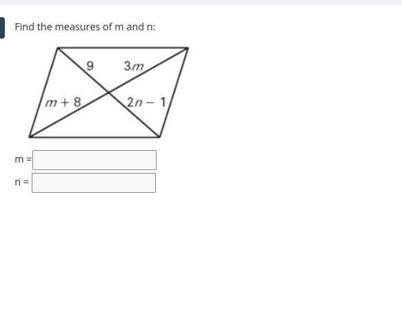 Find the measures of m and n-example-1