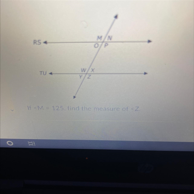 M - 125, find the measure of-example-1