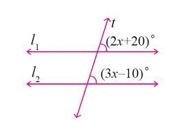 Given that the two lines are parallel, solve for x and find the measure of the labeled-example-1