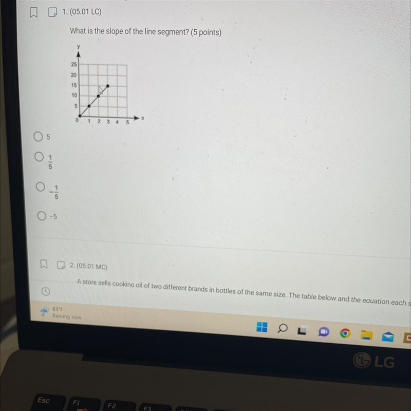 What is the slope of the line segment?-example-1