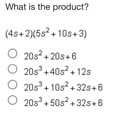 What is the product (4s+2)(5s^2+10s+3)-example-1