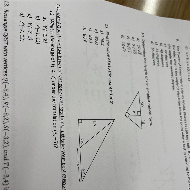 It’s number 11. find the value of x to the nearest tenth. please help thank you!-example-1