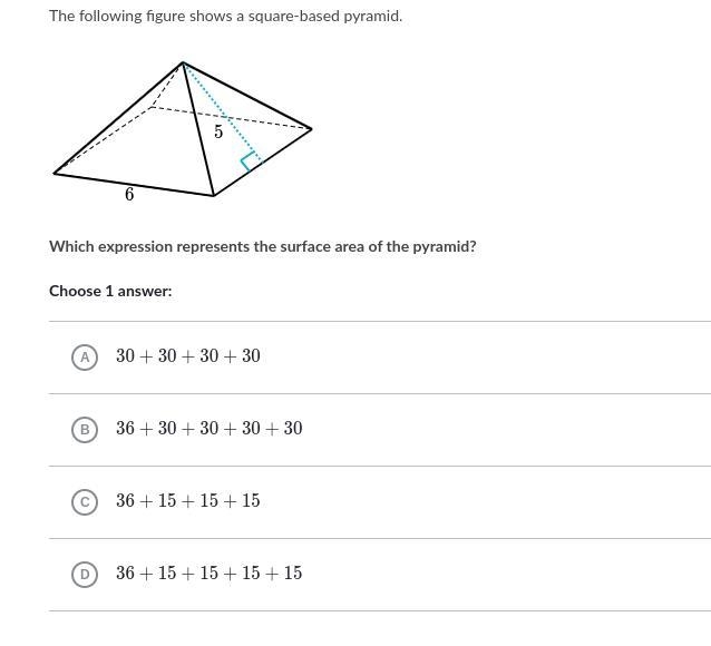 Which expression represents the surface area of the pyramid?-example-1