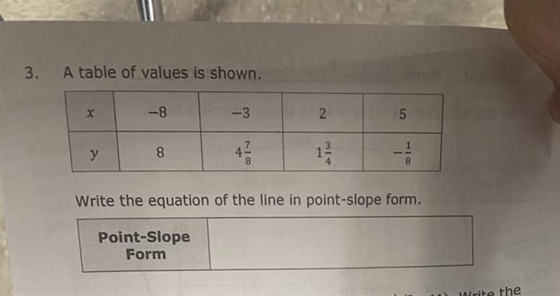 A table of values is shown. Show work-example-1