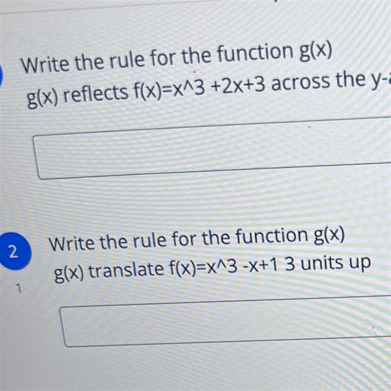 Write the rule for the functiong(x) translate f(x)=x^3 -x+1 3 units up-example-1