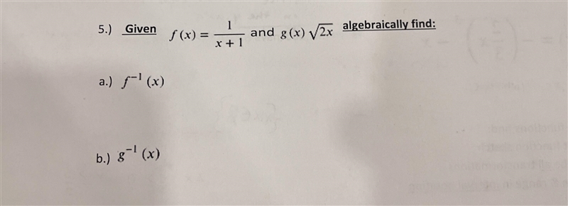 Given f(x) = 1/x+1 and g(x)--2x algebraically find the following-example-1