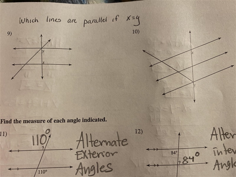 Which lines are parallel if x=y?-example-1