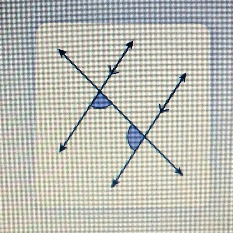 Consider the diagram below: What is the relationship between the two highlighted angles-example-1