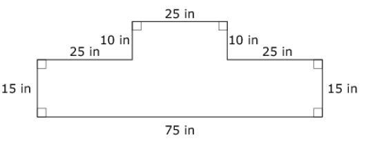 The figure shown is created by joining two rectangles. ​​Enter the area, in square-example-1