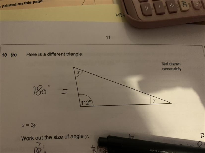 How can I work out the size of angle y?-example-1