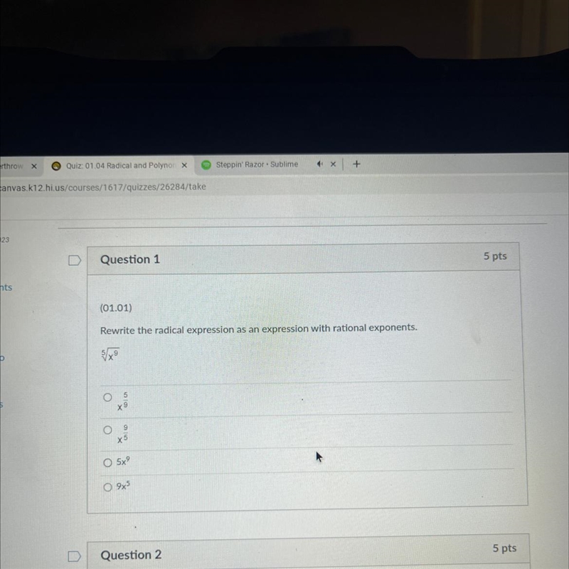 Rewrite the radical expression as an expression with rational exponent-example-1