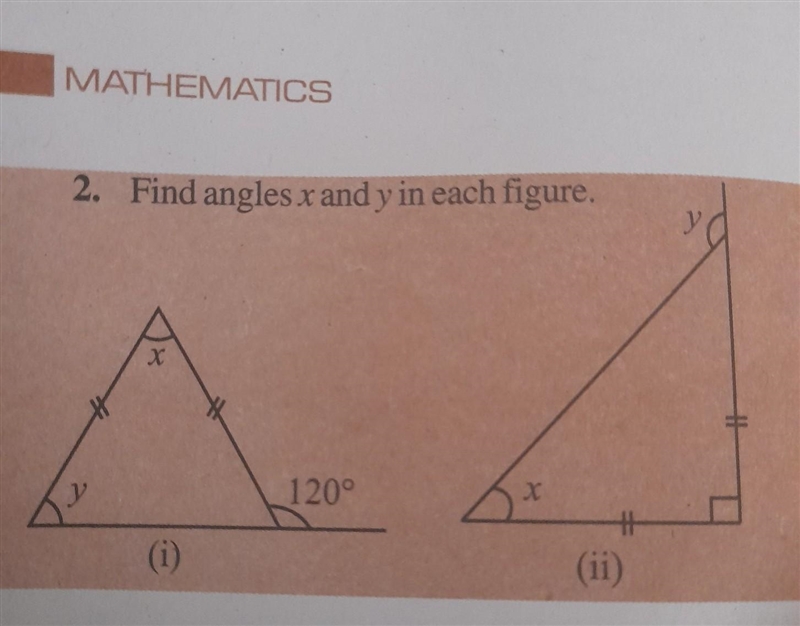 Find x and y in each figure​-example-1