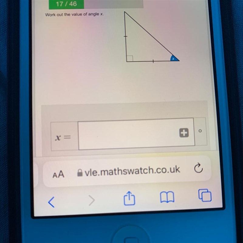 Work out the value of angle x.-example-1