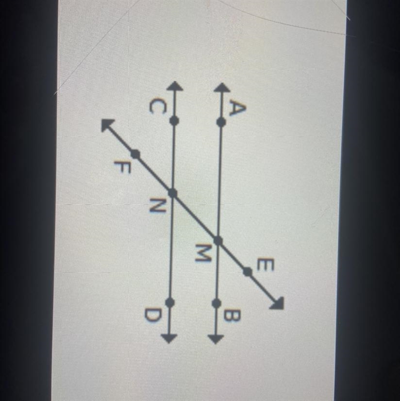 Complete the following statements. Provided that line AB and line CD are parallel-example-1