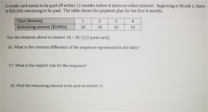 Use the situation above to answer 16- 18. (1/2 point each) 16. What is the common-example-1