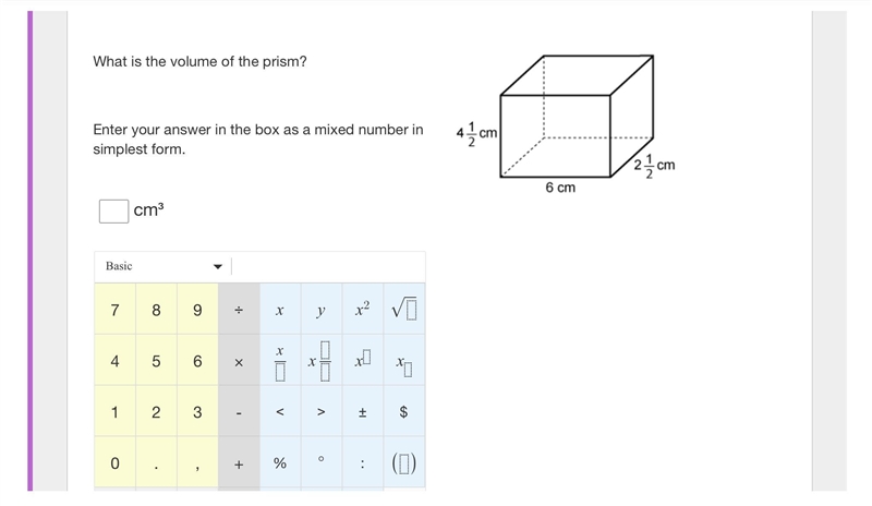 What is the volume of the prism? Enter your answer in the box as a mixed number in-example-1