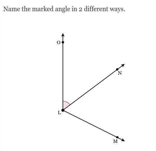 Name the marked angle in 2 different ways.-example-1