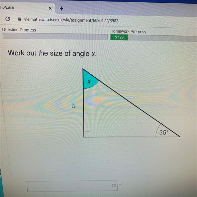 Work out the size of angle x. Х 35-example-1