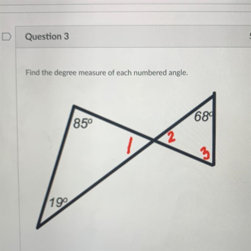 PLEASE HELP! Find the degree measure of each numbered angle.-example-1