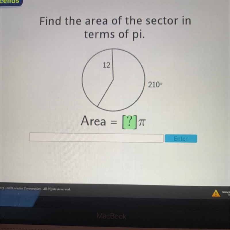 Find the area of the sector interms of pi.12210°Area = [?]-example-1